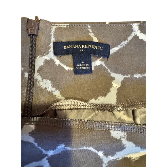 Banana Republic Womens Geometric Print Beige & White Skirt With Side Pockets - Picture 4 of 7